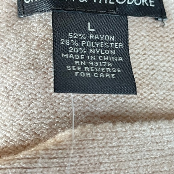 Chelsea & Theodore Button-Side Lightweight Sweater NWT Women’s Large Beige - Picture 7 of 8